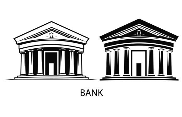 Bank Building Vector Flat Illustration for Modern Design