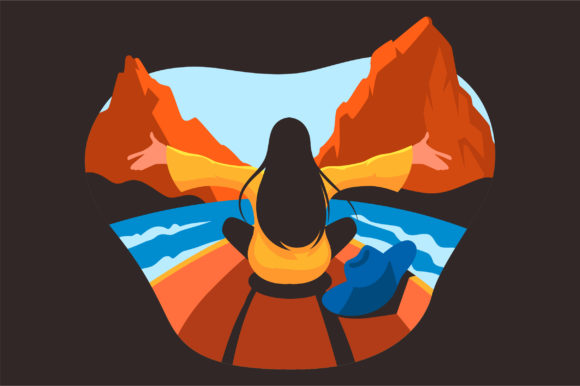 Bring Adventure to Life: Young Girl Tour and Travel Illustration