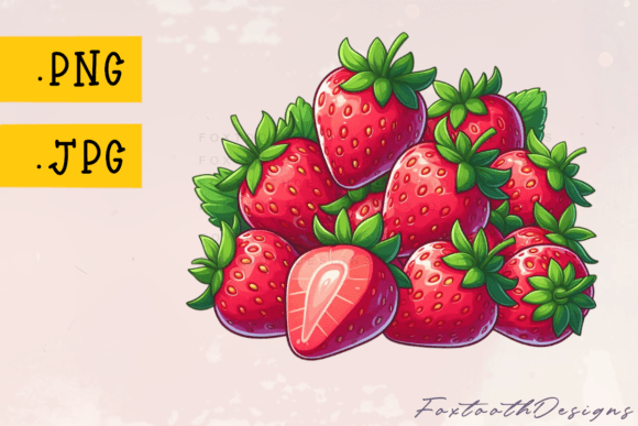 Bunch of Fresh Red Strawberries: A Sweet Addition to Your Design Toolkit