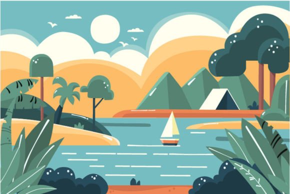 Capturing Warmth: The Summer Landscape Illustration