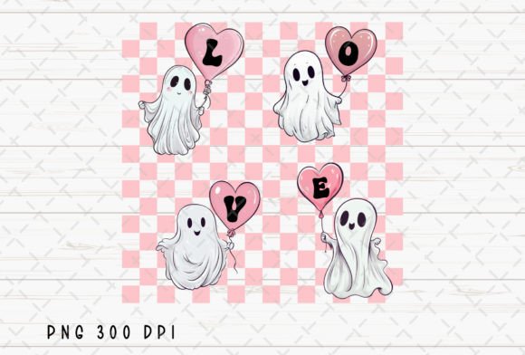 Charming Ghosts Love Heart Cute Valentine Day PNG for Projects