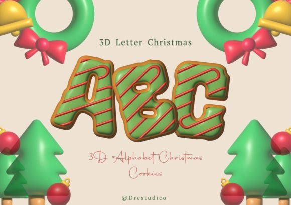 Christmas Cookie 3D Alphabet: Your Festive Design Asset