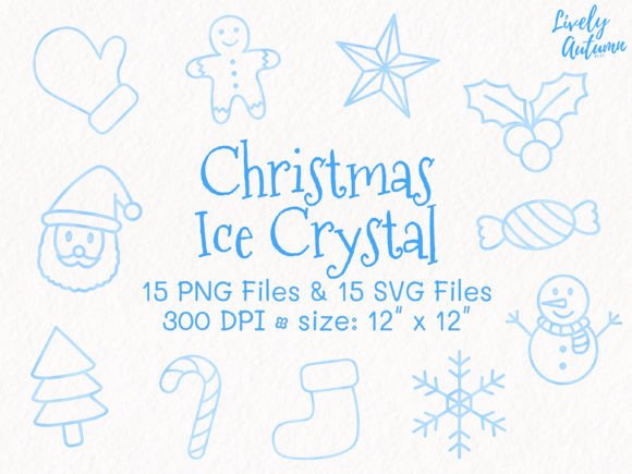 Christmas Ice Crystal Clipart: PNG & SVG for Your Projects