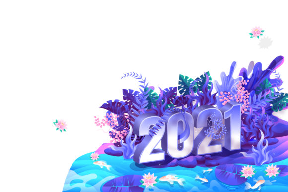 Designing for Celebration: The New Year 2021 Landing Page Illustration