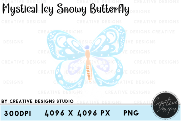 Embrace Winter’s Beauty with the Icy Watercolor Butterfly Graphic