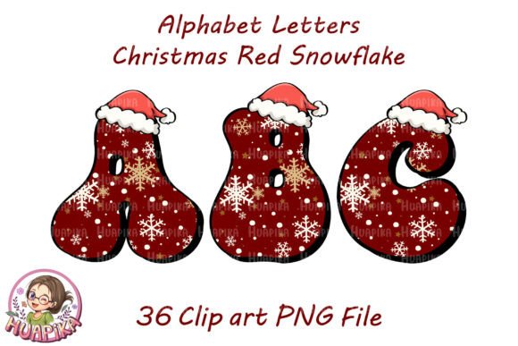 Festive Design Magic: Using Christmas Red Snowflake Alphabet Letters