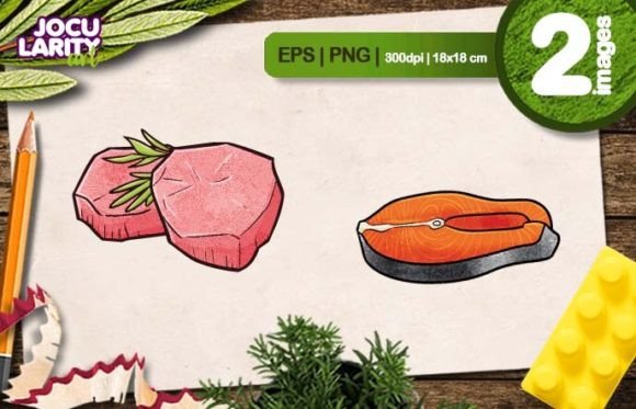 Fresh Meat Cartoon Vector Illustration: A Bold Design Asset