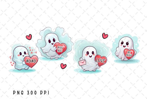 Ghost Heart Valentines Day Be My Boo PNG for Your Projects