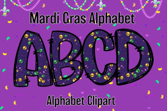 Infusing Festive Energy with Mardi Gras Alphabet Doodle Sublimation8