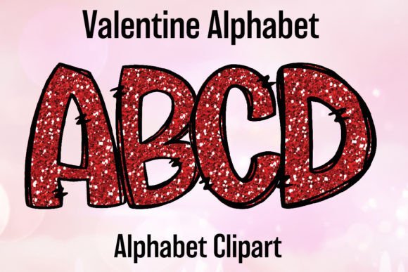 Love Red Glitter Valentine Alphabet PNG: Spark Your Designs
