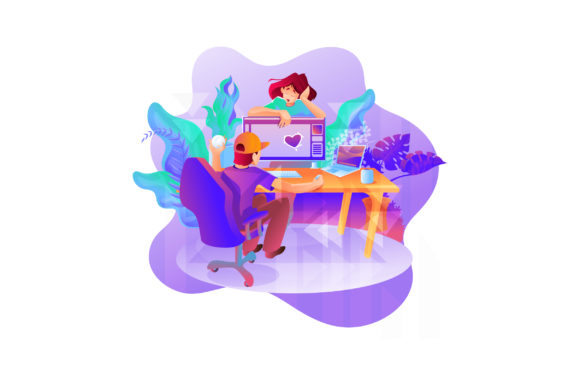 Men with Women Valentine Landing Page: A Timeless Design Asset