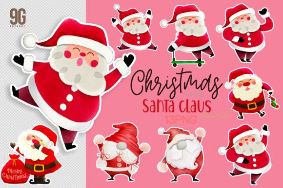 Merry Christmas Clipart: Santa Claus & Festive Designs