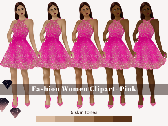 Pink Fashion Girl Clipart: A Designer's Guide to Versatile Woman Illustrations