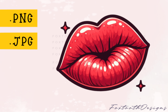 Red Pucker Kissing Lips: A Bold Clipart Asset for Impactful Design