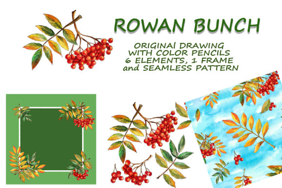 Rowan Bunch Clipart Set: Hand-Painted Design Assets