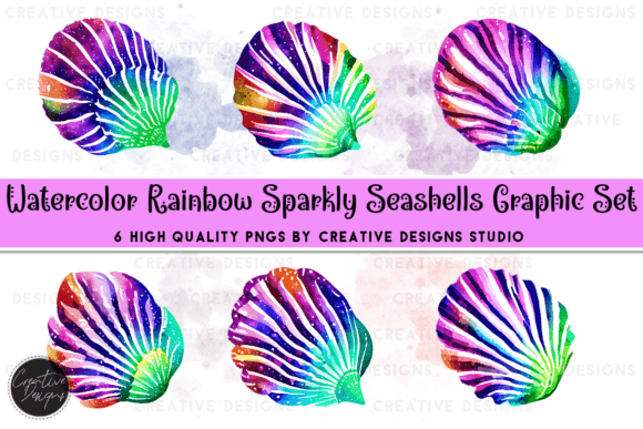 Sparkly Rainbow Seashell Graphic Set: A Guide to Creative Use