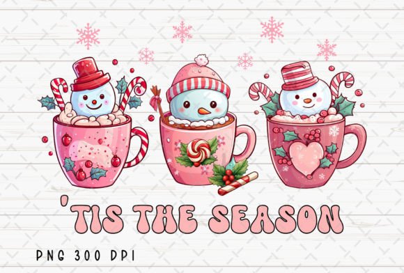 Tis the Season Snowman Cocoa Christmas: A Festive Design Asset