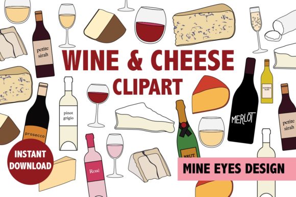 Wine and Cheese Clipart: 20 Images for Your Creative Projects